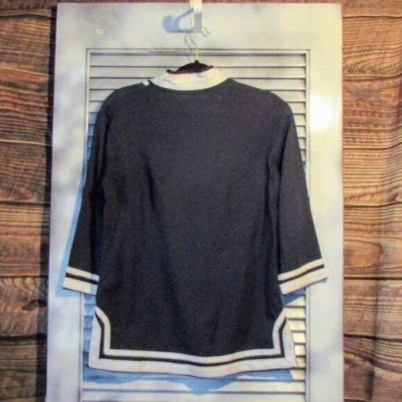 Sherry Taylor Sm Nautical Linen Blend Blouse - Picture 3 of 12